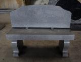 Light Gray G633 Granite Cemetery Bench Monument